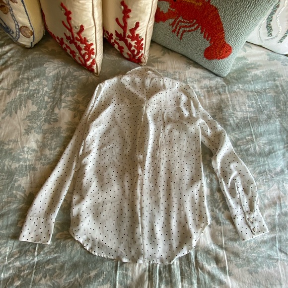 H&M Polka Dot Top/Blouse, White and Black, Long Sleeve - Picture 7 of 10
